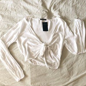 Brandy Melville White Wrap Shirt